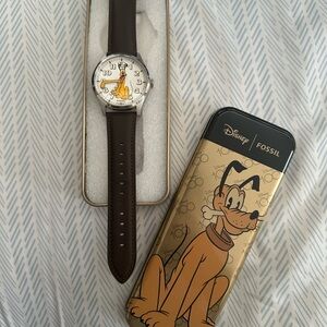 Fossil Disney Pluto Watch with Brown Strap